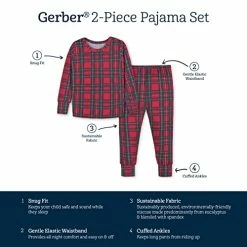 Flash Sale 🧨 Gerber Unisex Baby Toddler Buttery Soft 2-Piece Snug Fit Pajamas With Viscose Made From Eucalyptus Polar Night ⌛ -Sleepwear & Robes Sales 41F5XjtpVUL