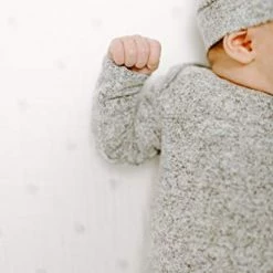 Promo 🎁 Aden + Anais Snuggle Knit Knotted Newborn Baby Gown & Hat Set-Heather Grey 🎁 -Sleepwear & Robes Sales 41GT08tWZbL