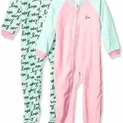 Best deal 🔔 Gerber Baby 👧 Girls Toddler Loose Fit Flame Resistant Fleece Footed Pajamas 2-Pack Blue Princess 🤩 -Sleepwear & Robes Sales 41HVquZfvL. AC