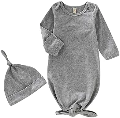 New ❤️ Baby Gown Newborn Cotton Nightgown Long Sleeve Stripe Baby Sleeping Bags Baby Boy Girl Coming Home Outfits Set Hollow Grey ❤️ 9 New ❤️ Baby Gown Newborn Cotton Nightgown Long Sleeve Stripe Baby Sleeping Bags Baby Boy Girl Coming Home Outfits Set Hollow Grey ❤️ - Image 9