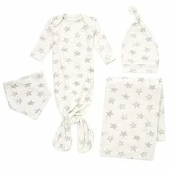 Promo 🎁 Aden + Anais Snuggle Knit Knotted Newborn Baby Gown & Hat Set-Heather Grey 🎁 -Sleepwear & Robes Sales 41IJQYLrQtL