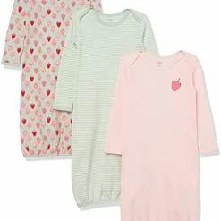 Outlet 🔥 Amazon Essentials Baby 👧 Girls' Cotton Sleeper Gowns, Pack Of 3 Pink, Berry 😉 -Sleepwear & Robes Sales 41Ib0x7DvyL. AC