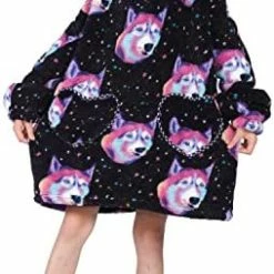 Promo ❤️ Oversized Hoodie Blanket For Kids Super Soft Fluffy Wearable Blanket Sweatshirt W/Pocket Warm Hoodies Blanket For Boys 👧 Girls Animals Head ⌛ -Sleepwear & Robes Sales 41JSJy8XsHL. AC