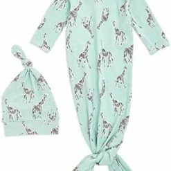 Discount 💯 Aden + Anais Comfort Knit Knotted Newborn Baby Gown And Hat, 2 Piece Set, 0-3 Months Perennial 🧨 -Sleepwear & Robes Sales 41JXJMLF5qL. AC