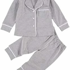 Best Pirce 👏 Merqwadd Toddler Baby Button-Down Pajamas Set, Cotton 2-PCS-PJs Set 👚 Shirt And Pants Sleepwear For Unisex Kids Short Sleeve-pink 😉 -Sleepwear & Robes Sales 41K5YfJxDTL. AC