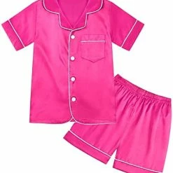 Deals ๐ Weixinbuy Pajama Set For Kid Baby Boy Girl Button-up Silk Pajama Sleepwear Nightwear Loungewear Clothes Set Gifts For Kids Red (short Sleeve) ๐ 19 Deals ๐ Weixinbuy Pajama Set For Kid Baby Boy Girl Button-up Silk Pajama Sleepwear Nightwear Loungewear Clothes Set Gifts For Kids Red (short Sleeve) ๐ -Sleepwear & Robes Sales 41KN4F39H6L. AC