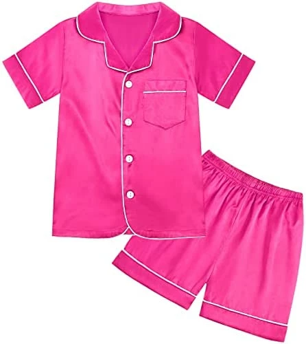Deals ๐ Weixinbuy Pajama Set For Kid Baby Boy Girl Button-up Silk Pajama Sleepwear Nightwear Loungewear Clothes Set Gifts For Kids Red (short Sleeve) ๐ 6 Deals ๐ Weixinbuy Pajama Set For Kid Baby Boy Girl Button-up Silk Pajama Sleepwear Nightwear Loungewear Clothes Set Gifts For Kids Red (short Sleeve) ๐ - Image 6