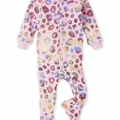 Budget 💯 The Children's Place Baby Toddler 👧 Girls Fleece Zip-Front One Piece Footed Pajama Dino/leopard 2 Pack 😍