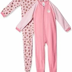 Best deal 🔔 Gerber Baby 👧 Girls Toddler Loose Fit Flame Resistant Fleece Footed Pajamas 2-Pack Blue Princess 🤩 -Sleepwear & Robes Sales 41Ld3cHqWBL. AC