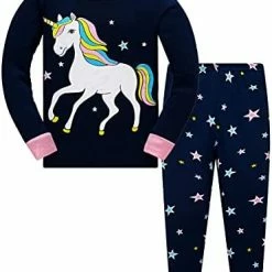 Brand new 😍 Girls Unicorn Pajamas Toddler 🔔 Christmas Pajamas Long Sleeve 100% Cotton PJs 2pcs Kids Sleepwear Unicorn(glow In Dark) 😍 -Sleepwear & Robes Sales 41Lfy4zgSEL. AC