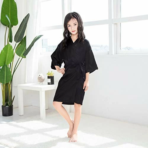 Cheap ๐ Toddler Kimono Solid Silk Robes Kids Clothes Sleepwear Bathrobe ๐ง Girls Baby Satin Big ๐ง Girls 2t Winter (Black, 4-5 Years) ๐ 2 Cheap ๐ Toddler Kimono Solid Silk Robes Kids Clothes Sleepwear Bathrobe ๐ง Girls Baby Satin Big ๐ง Girls 2t Winter (Black, 4-5 Years) ๐ - Image 2