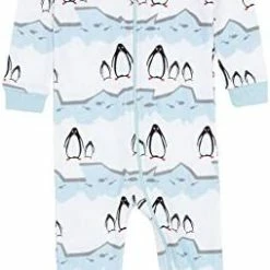 Budget ❤️ Leveret Kids Pajamas Baby Boys 👧 Girls Footed Pajamas Sleeper 100% Cotton (Size 6-12 Months-5 Toddler) Penguin 🥰 -Sleepwear & Robes Sales 41M4jzd2McL. AC
