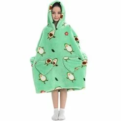 Promo ❤️ Oversized Hoodie Blanket For Kids Super Soft Fluffy Wearable Blanket Sweatshirt W/Pocket Warm Hoodies Blanket For Boys 👧 Girls Animals Head ⌛ -Sleepwear & Robes Sales 41MPW12LwXL