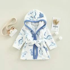 Cheapest 👍 Mubineo Newborn Infant Baby Boy Girl Cute Animal Plush Robe Dinosaur Unisex Bathrobe White Leopard Print 🛒 -Sleepwear & Robes Sales 41NFfMM3iBL