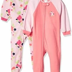 Best deal 🔔 Gerber Baby 👧 Girls Toddler Loose Fit Flame Resistant Fleece Footed Pajamas 2-Pack Blue Princess 🤩 -Sleepwear & Robes Sales 41NaXbvDVkL. AC