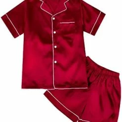 Deals ๐ Weixinbuy Pajama Set For Kid Baby Boy Girl Button-up Silk Pajama Sleepwear Nightwear Loungewear Clothes Set Gifts For Kids Red (short Sleeve) ๐ 25 Deals ๐ Weixinbuy Pajama Set For Kid Baby Boy Girl Button-up Silk Pajama Sleepwear Nightwear Loungewear Clothes Set Gifts For Kids Red (short Sleeve) ๐ -Sleepwear & Robes Sales 41P0rvEylxL. AC