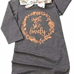 Cheap 💯 Newborn Baby Girl Isn't She Lovely Floral Nightgowns Headband Sleepwear Sleeping Bag Yellow 🔥