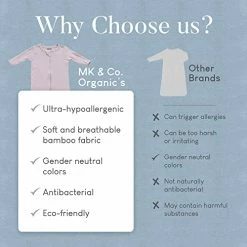 Deals 🥰 MK & CO. ORGANICS Gown - Unisex Baby Sleeper Gown Made Of Soft Bamboo Rayon… Linen ⌛ -Sleepwear & Robes Sales 41R83pIWfYL