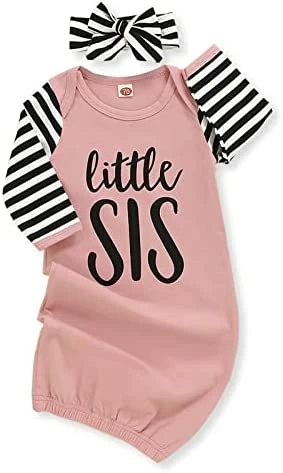 Brand new ๐ Newborn Baby ๐ง Girls Boy Knotted Gown Floral Nightgown Sleeper Gown Swaddle Headband Hat Coming Home Outfit Set Pink โ๏ธ 7 Brand new ๐ Newborn Baby ๐ง Girls Boy Knotted Gown Floral Nightgown Sleeper Gown Swaddle Headband Hat Coming Home Outfit Set Pink โ๏ธ - Image 7