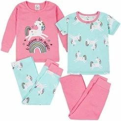 Discount 🔥 Gerber Baby 👧 Girls Toddler Snug Fit 4-Piece Pajama Set Unicorn 👏 -Sleepwear & Robes Sales 41TcatUGN8L. AC