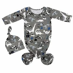 Coupon ❤️ Mikccer Baby Newborn Knotted Gown 0-6 Months, Soft Breathable Sleeper Gowns, Babies Girl Coming Home Outfit Infant Watercolor Flowers Nightgowns With Headband Set 👍 -Sleepwear & Robes Sales 41UgwVv ogL