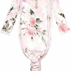 Cheapest ✨ Posh Peanut Knotted Newborn Gown - Newborn Gowns For 👧 Girls, Baby Sleep Gown - Baby Girl Gowns 0-3 Months, Baby Knotted Gowns Pink Heather 🛒 -Sleepwear & Robes Sales 41W84siufgL. AC