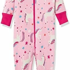 Flash Sale 🧨 Moon And Back By Hanna Andersson Baby 👧 Girls' One-Piece Organic Cotton Footless Pajamas Pink Flowers ✨ -Sleepwear & Robes Sales 41X P1nz6S. AC