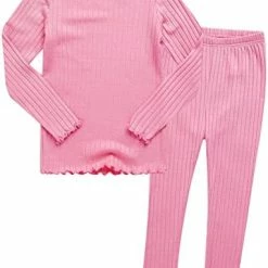 Budget 🛒 VAENAIT BABY 6M-12Y Kids Unisex 👧 Girls & Boys Soft Comfy Modal Tencel Shirring Sleepwear Pajamas 2pcs Set A-11-ivory 😀