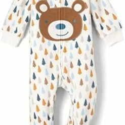 Budget 🎁 The Children's Place Baby And Toddler Fleece Zip-Front One Piece Footed Pajama White Bear 😉 -Sleepwear & Robes Sales 41agWFJwPFL. AC