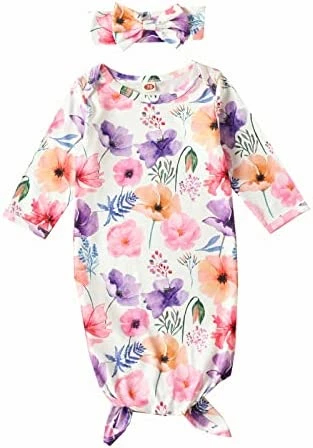 Brand new ๐ Newborn Baby ๐ง Girls Boy Knotted Gown Floral Nightgown Sleeper Gown Swaddle Headband Hat Coming Home Outfit Set Pink โ๏ธ 13 Brand new ๐ Newborn Baby ๐ง Girls Boy Knotted Gown Floral Nightgown Sleeper Gown Swaddle Headband Hat Coming Home Outfit Set Pink โ๏ธ - Image 13