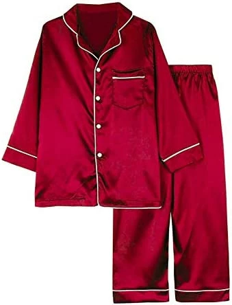 Deals ๐ Weixinbuy Pajama Set For Kid Baby Boy Girl Button-up Silk Pajama Sleepwear Nightwear Loungewear Clothes Set Gifts For Kids Red (short Sleeve) ๐ 11 Deals ๐ Weixinbuy Pajama Set For Kid Baby Boy Girl Button-up Silk Pajama Sleepwear Nightwear Loungewear Clothes Set Gifts For Kids Red (short Sleeve) ๐ - Image 11
