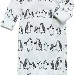 Budget ⌛ O2 BABY 100% Organic Cotton Kimono Gown With Mittens & Fold-over Pouch Penguin 🧨 -Sleepwear & Robes Sales 41duL8yR2uL. AC