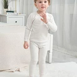 Brand new π₯ Enfants ChΓ©ris Toddler Pajamas π§ Girls Boys Warm Cotton Pjs For Kids, 24M-6 Years Plain-camel βοΈ