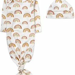 Top 10 ⭐ Baby Girl, Boy Knotted Infant Sleeper Gown With Headband Or Hat, Baby Coming Home Outfit For Boy Girl Fall Winter 0-6 Months Buffalo Plaid 👍 -Sleepwear & Robes Sales 41evkDGjlHL. AC