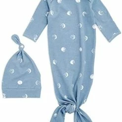 Discount 💯 Aden + Anais Comfort Knit Knotted Newborn Baby Gown And Hat, 2 Piece Set, 0-3 Months Perennial 🧨 -Sleepwear & Robes Sales 41f8iI0SpsL. AC