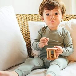 Cheap ❤️ VAENAIT BABY 6M-12Y Toddler Kids 👧 Girls Boys Soft Comfy Modal Tencel Solid Raglan Sleepwear Pajamas Pjs 2pcs Set B05-lavender ✨ -Sleepwear & Robes Sales 41fBuLEleUL