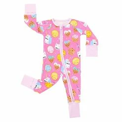 Top 10 👍 Little Sleepies Baby 👧 Girls Pajama, Bamboo Viscose Zippy PJs, Pink Cookies & Milk, 6-12M 🤩 -Sleepwear & Robes Sales 41fXLSZPMJL 1