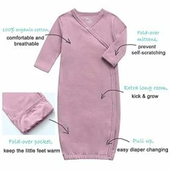 Budget ⌛ O2 BABY 100% Organic Cotton Kimono Gown With Mittens & Fold-over Pouch Penguin 🧨 -Sleepwear & Robes Sales 41gUg8BmAEL