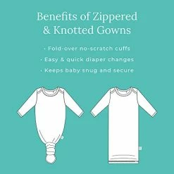 Cheapest ✨ Posh Peanut Knotted Newborn Gown - Newborn Gowns For 👧 Girls, Baby Sleep Gown - Baby Girl Gowns 0-3 Months, Baby Knotted Gowns Pink Heather 🛒 -Sleepwear & Robes Sales 41iQmdKtvBL