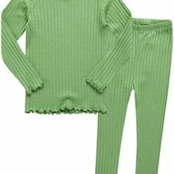 Budget 🛒 VAENAIT BABY 6M-12Y Kids Unisex 👧 Girls & Boys Soft Comfy Modal Tencel Shirring Sleepwear Pajamas 2pcs Set A-11-ivory 😀 -Sleepwear & Robes Sales 41jofGbFw5L. AC