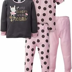 Discount 🔥 Gerber Baby 👧 Girls Toddler Snug Fit 4-Piece Pajama Set Unicorn 👏 -Sleepwear & Robes Sales 41k8P0zXddL. AC