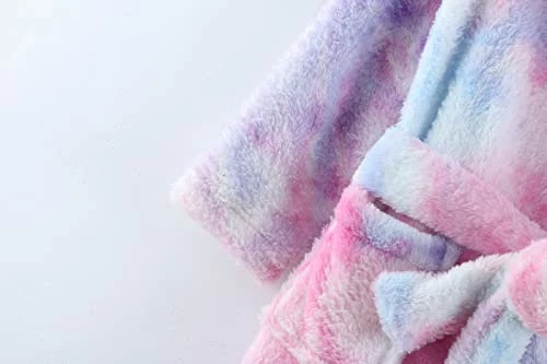 Best deal 🥰 Toddler Kids Baby Boys 👧 Girls Soft Fleece Tie Dye Pajamas Sleepwear Flannel Warm Hooded Towel Bathrobe Robe Outfits Pink 🎁 4 Best deal 🥰 Toddler Kids Baby Boys 👧 Girls Soft Fleece Tie Dye Pajamas Sleepwear Flannel Warm Hooded Towel Bathrobe Robe Outfits Pink 🎁 - Image 4