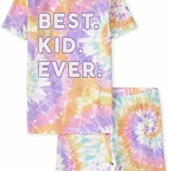 Flash Sale 🥰 The Children's Place Kids PJ Sleeve Top And Shorts Pajama Set Best Baby Ever - Purple 👏 -Sleepwear & Robes Sales 41m1gAZeciL. AC