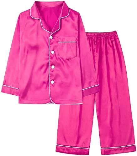 Deals ๐ Weixinbuy Pajama Set For Kid Baby Boy Girl Button-up Silk Pajama Sleepwear Nightwear Loungewear Clothes Set Gifts For Kids Red (short Sleeve) ๐ 5 Deals ๐ Weixinbuy Pajama Set For Kid Baby Boy Girl Button-up Silk Pajama Sleepwear Nightwear Loungewear Clothes Set Gifts For Kids Red (short Sleeve) ๐ - Image 5