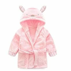 Promo ✨ Loyalt Unisex Baby Plush Bathrobe, Toddler Baby Boys 👧 Girls Cute Cartoon Animal Face Robe Flannel Hooded Fleece Bathrobe Gray ⭐