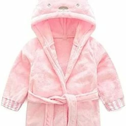 Promo ✨ Loyalt Unisex Baby Plush Bathrobe, Toddler Baby Boys 👧 Girls Cute Cartoon Animal Face Robe Flannel Hooded Fleece Bathrobe Gray ⭐ -Sleepwear & Robes Sales 41mAXNPJzzL. AC