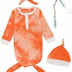 Deals ⌛ MoryGooder Newborn Cotton Nightgowns Neutral Baby Knotted Sleeper Baby Coming Home Outfit Dark Red 🧨 -Sleepwear & Robes Sales 41mTjVfyDyL. AC