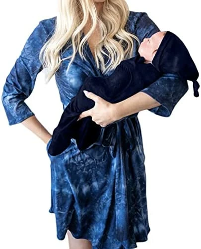 Best deal 🛒 DOUBLE THE SPRINKLES Maternity Robe And Matching Baby Set Hospital Labor Delivery Robe And Swaddle Set Maddison + Green Swaddle Set 🎉 15 Best deal 🛒 DOUBLE THE SPRINKLES Maternity Robe And Matching Baby Set Hospital Labor Delivery Robe And Swaddle Set Maddison + Green Swaddle Set 🎉 - Image 15