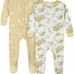 Cheap 🎁 Gerber Baby 👧 Girls' 2-Pack Footed Pajamas Rose Garden Yellow 👍 -Sleepwear & Robes Sales 41oGlO1vXsL. AC