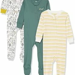 New 🌟 Amazon Essentials Unisex Toddlers And Babies' Snug-Fit Cotton Footed Sleeper Pajamas, Multipacks 😀